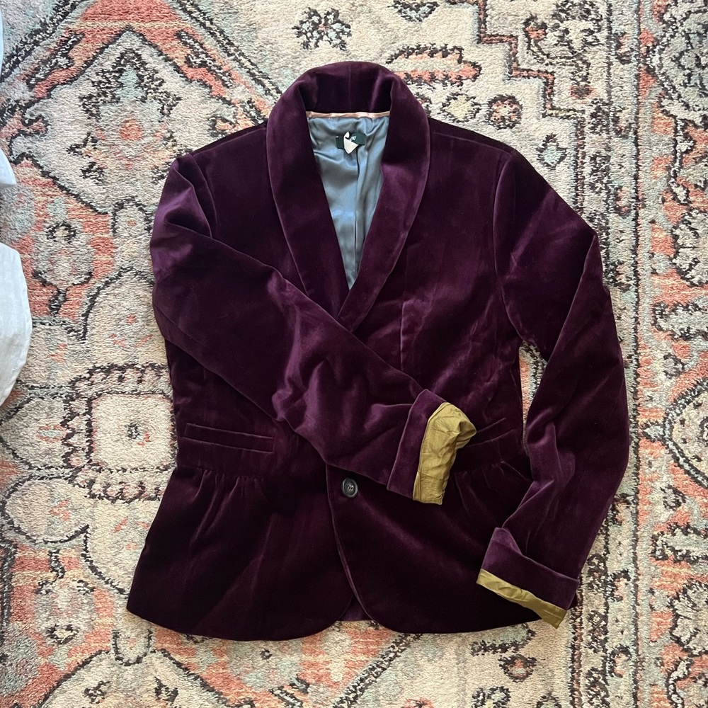 Jcrew velvet peplum blazer